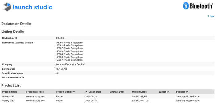 samsung_galaxy_m32_bluetooth_sig