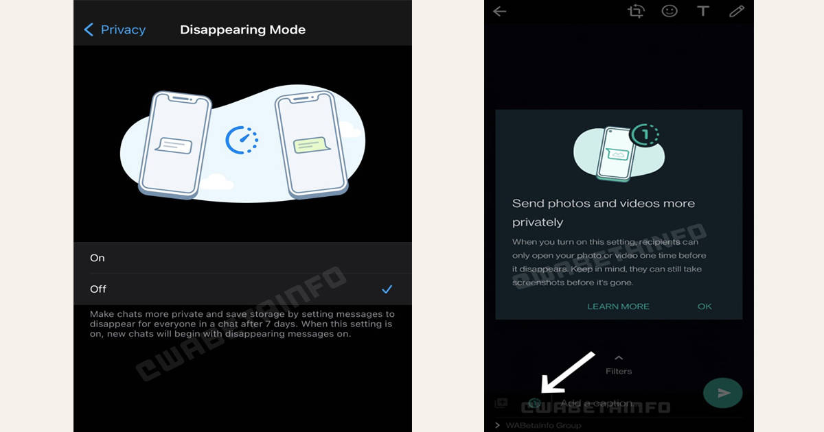 Whatsapp Multi Device Support Disappearing Mode View Once feature