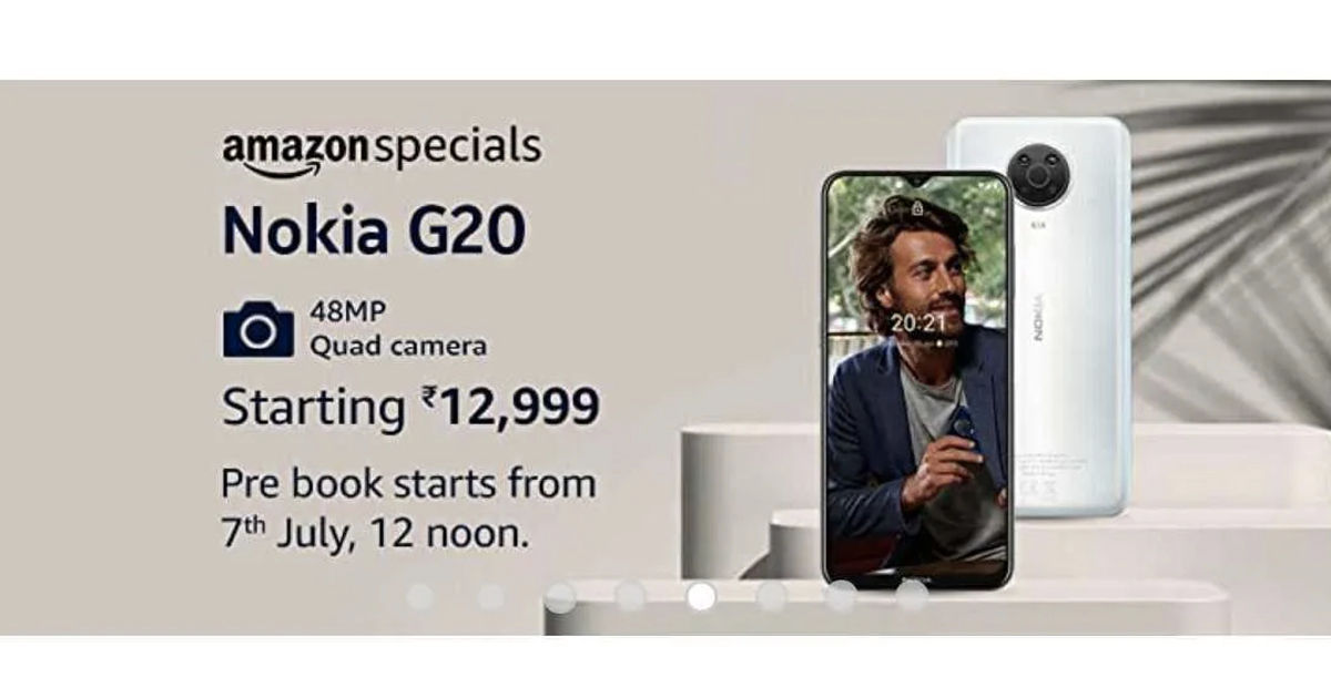 Nokia G20 India Price 12990 prebook from 7 july on amazon