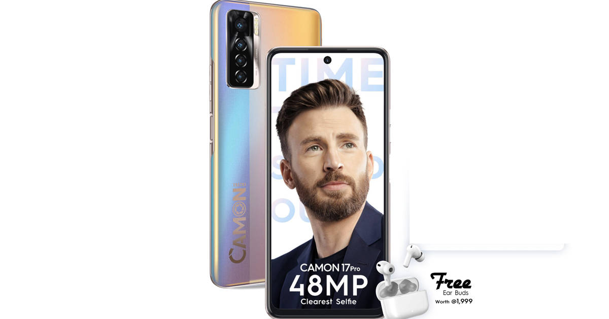 Tecno Camon 17 and Camon 17Pro launched in India Price Specs Sale Offer free TECNO Buds1