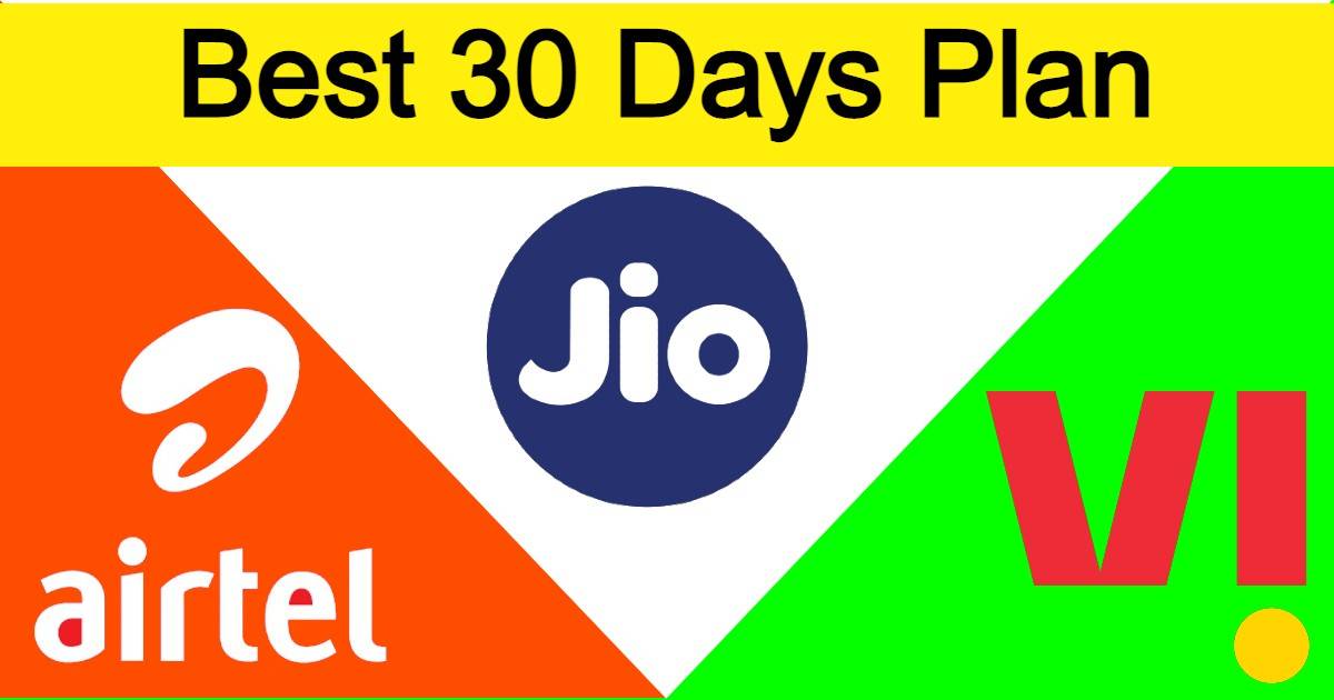 jio airtel vodafone idea best 30 days plan