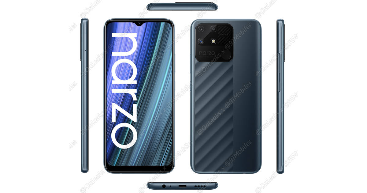 Realme Narzo 50A press Render triple rear camera specs Price leaked
