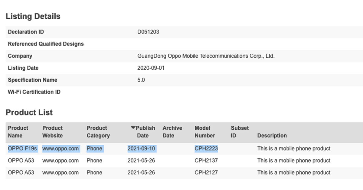 oppo-f19s-bluetooth-sig-certified-launch-soon
