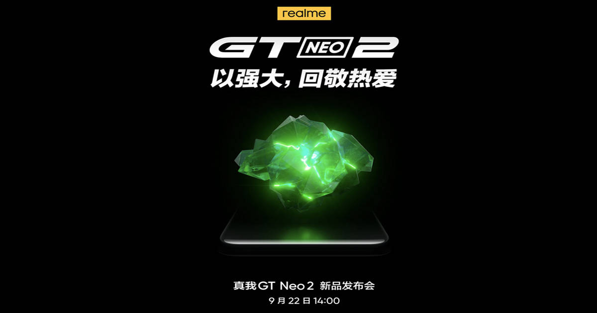 Realme GT Neo2 to launch on 22 september with 12GB RAM Snapdragon 870 soc