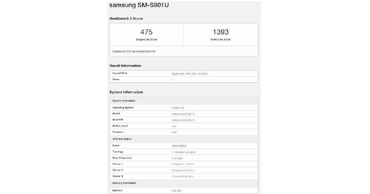 samsung-galaxy-s22-listed-on-geekbench-to-launch-with-snapdragon-895-soc-and-android-12