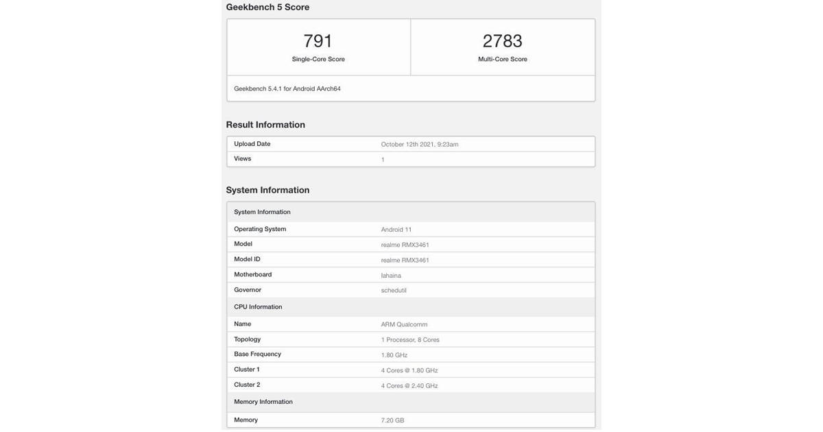Realme Q3s Geekbench Listing snapdragon 778g Specs leaked