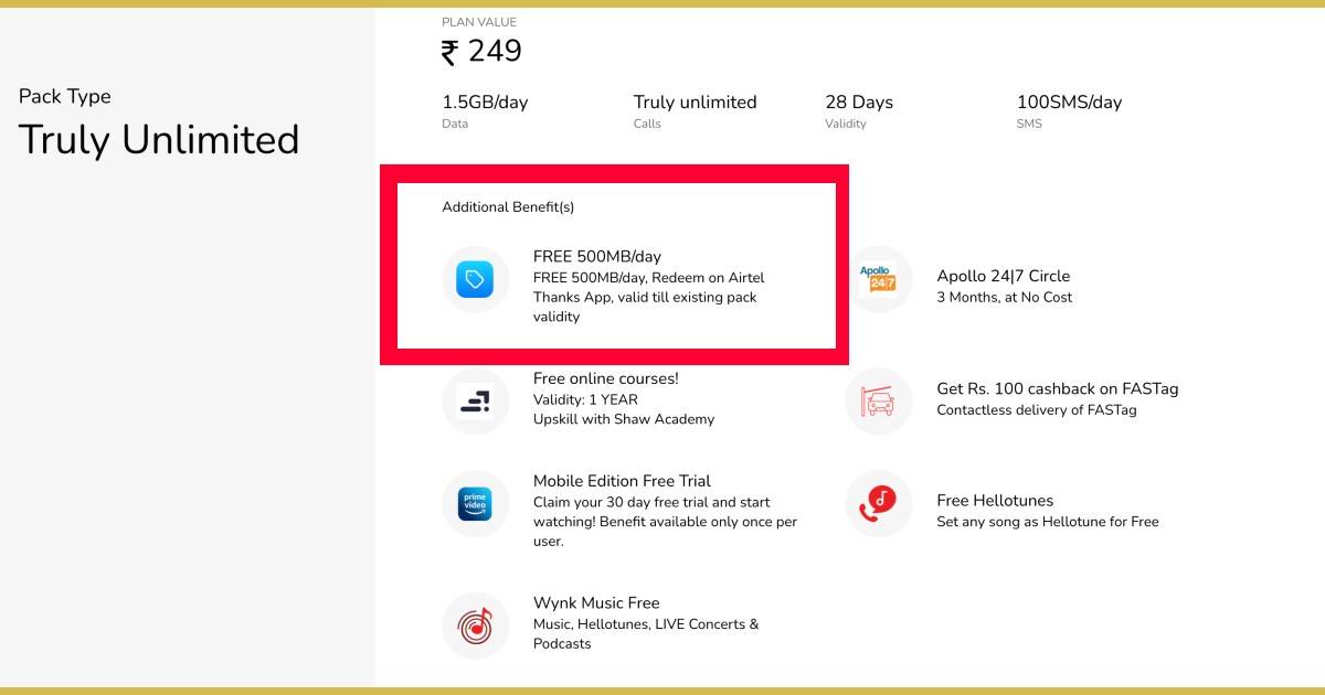 airtel-offering-500-mb-daily-data-free-on-rs-249-plan