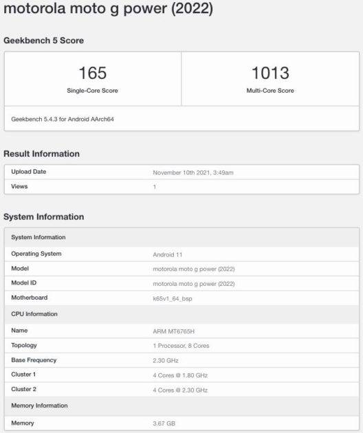 motorola Moto G Power 2022 Specs Leaked on geekbench Launch soon