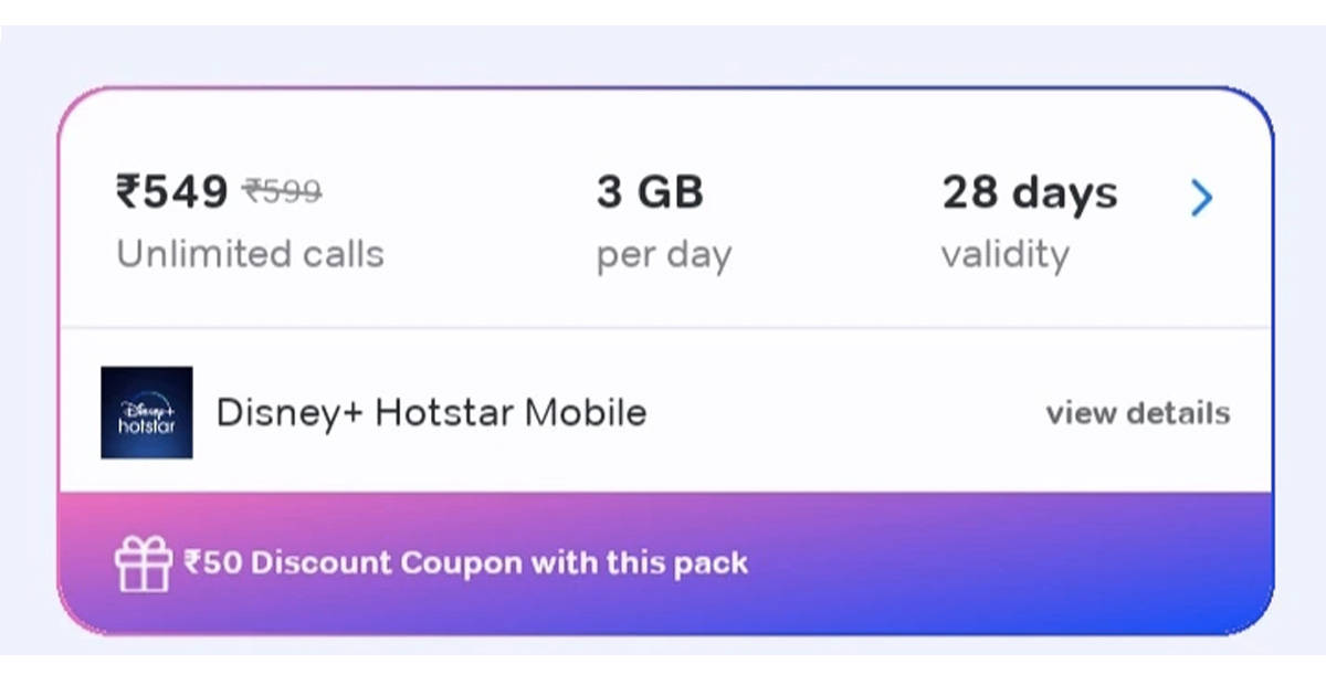 Airtel giving Rs 50 discount on 359 and 599 rupee daily data recharge plans 