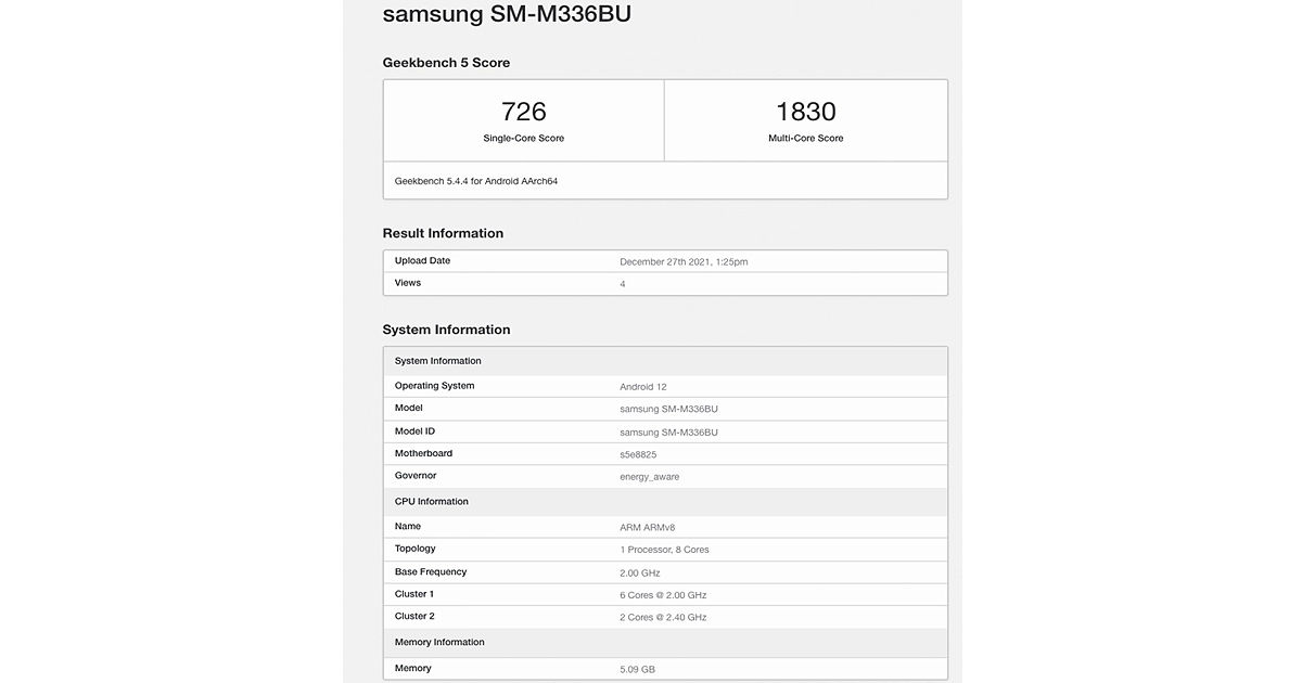 Samsung Galaxy M33 5G phone Specs Price Leaked listed on geekbench 