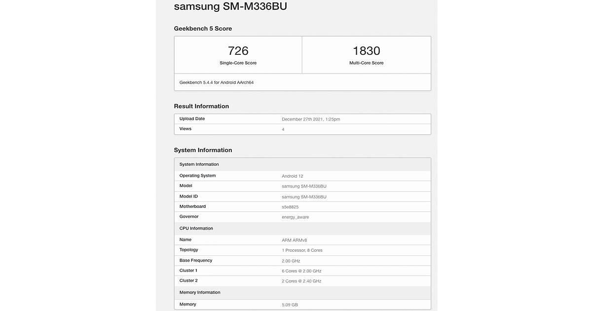 Samsung Galaxy M33 5G phone Specs Price Leaked listed on geekbench 