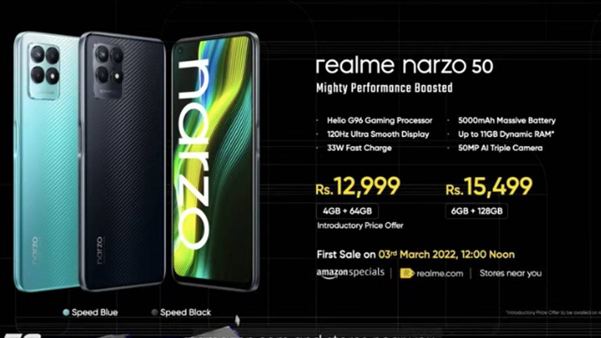 Realme Narzo 50 price in india