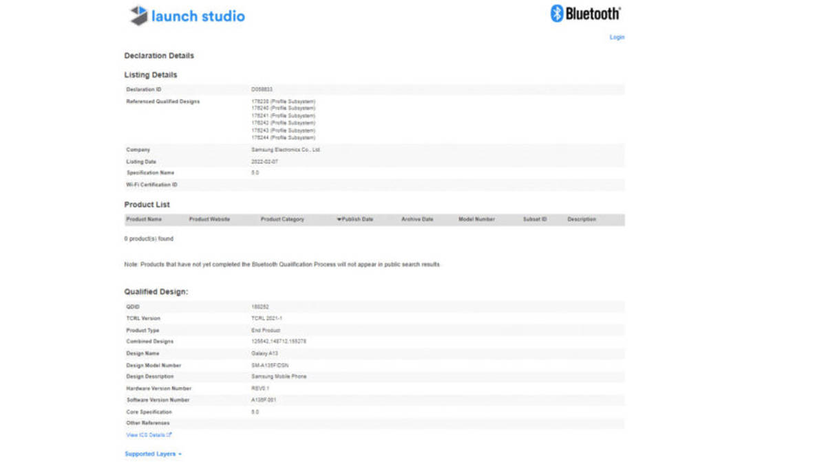 Samsung Galaxy A13 4G Bluetooth SIG certified launch soon