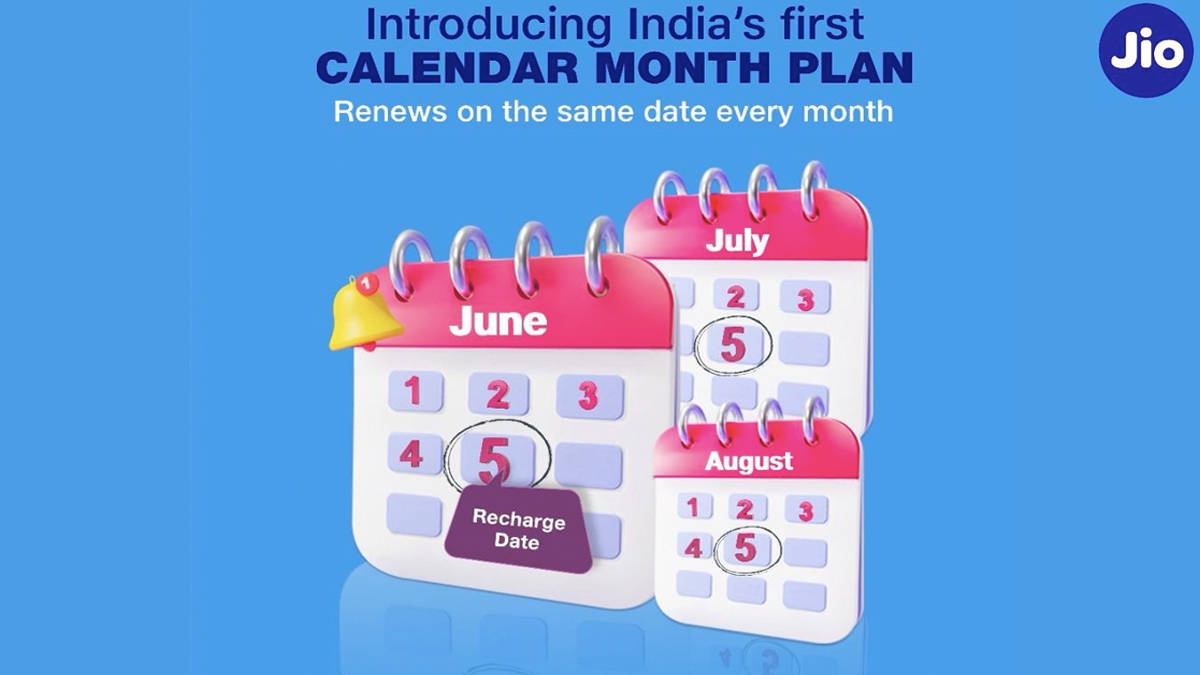 259 rupee Reliance jio Calendar Month Plan with 30 31 days validity