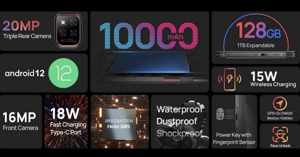 10000 mAh Battery Rugged Phone Ulefone Power Armor 14 Pro Launched