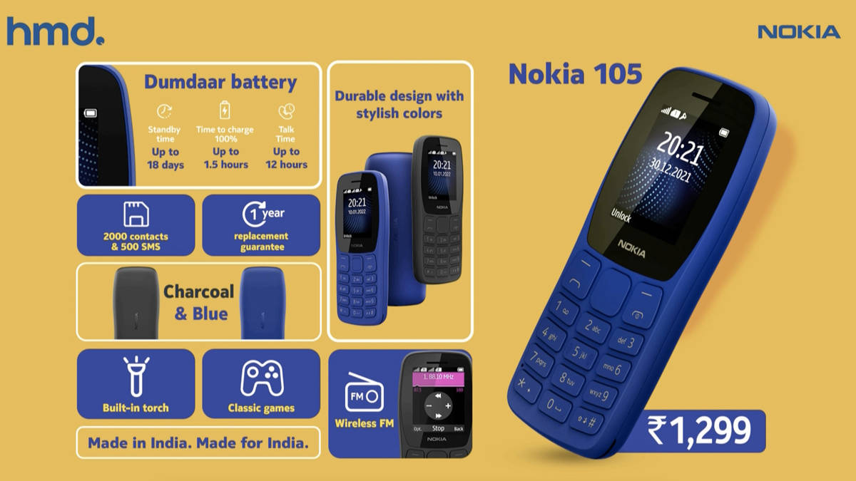 Nokia 105 Plus cheap keypad phone india price