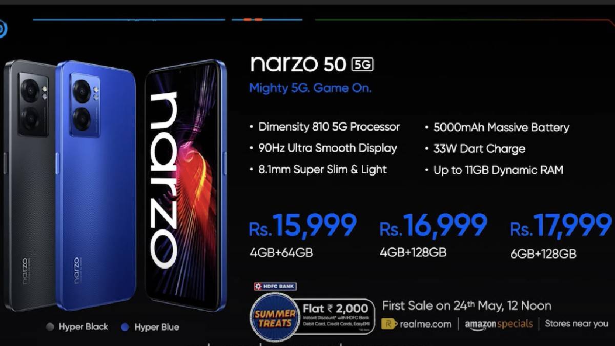 48MP Camera, 5000mAh Battery 33W Fast Charge Phone Realme Narzo 50 5G Launched Check Price
