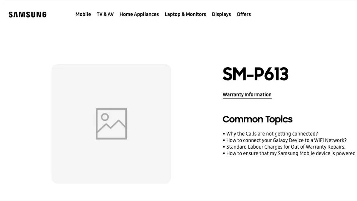 Samsung Galaxy Tab S6 Lite (2022) India support page live