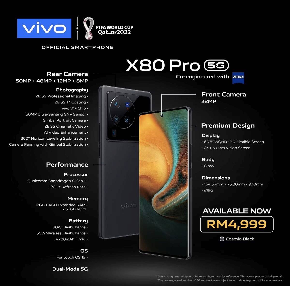 Vivo X80 Pro launched with Snapdragon 8 Gen 1 processor, 50MP camera and 4700mAh battery