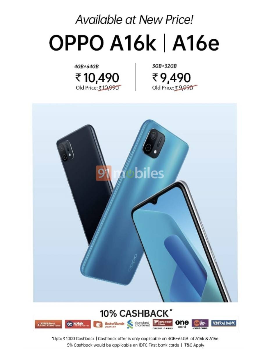 Oppo A16k and Oppo A16e