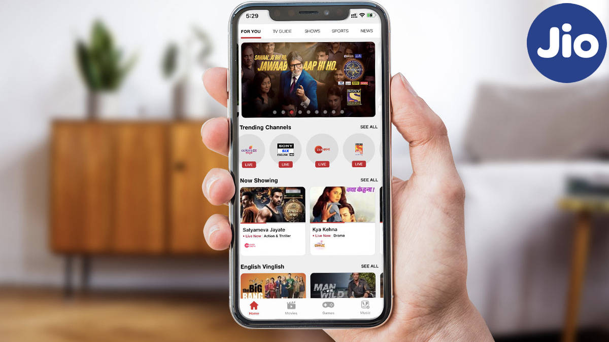 watch free live tv on Reliance jio number jio tv app JioTV