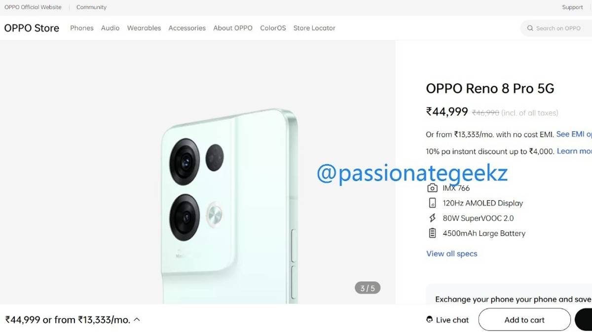 Oppo Reno 8 Price in India