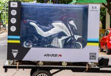 Tork electric motorcycle delivers to customers see video