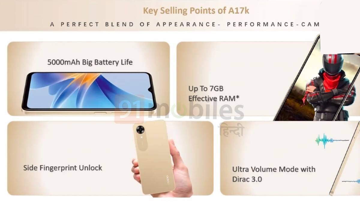 OPPO A17k image features specifications leak india launch exclusive
