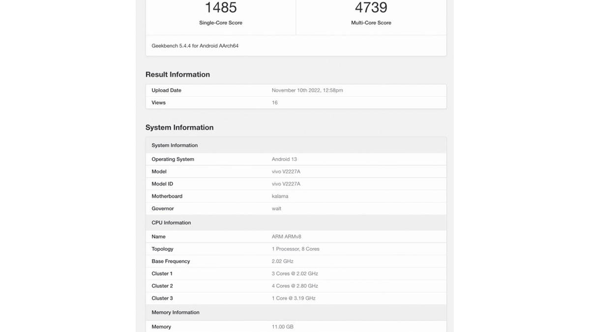Vivo X90 Pro Plus specifications leaked on geekbench 12gb ram Snapdragon 8 Gen 2 SoC