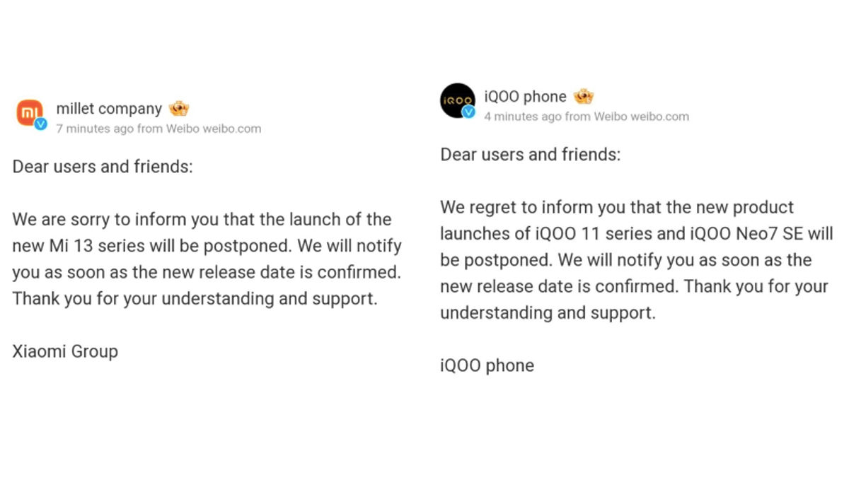 xiaomi 13 series and iqoo 11 series launch cancelled know the reason why