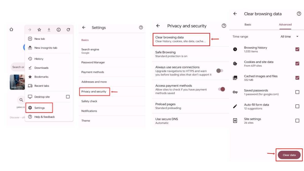 How to clear browser cache on Android mobile phone