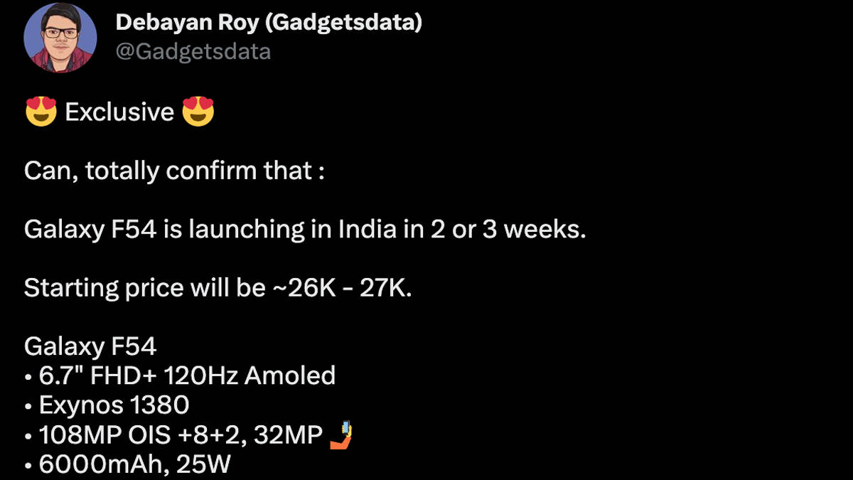 Samsung Galaxy F54 5G Price in India leaked with specifications launch soon
