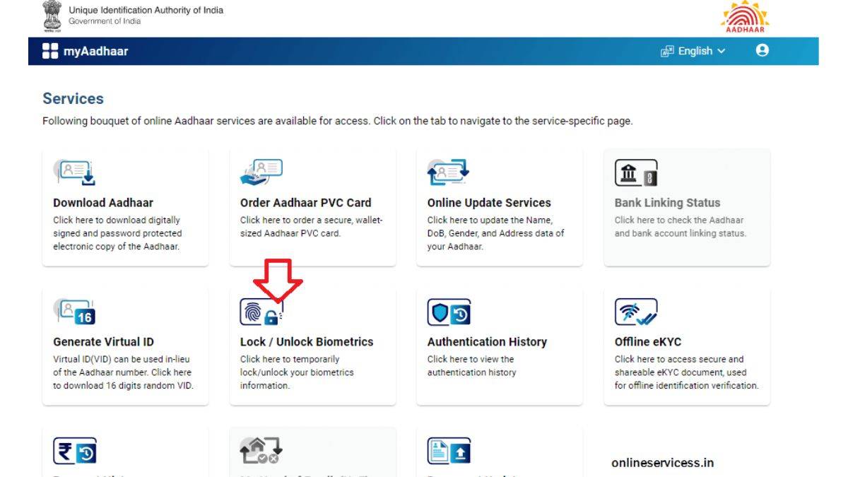 aadhaar Biometric lock unlock
