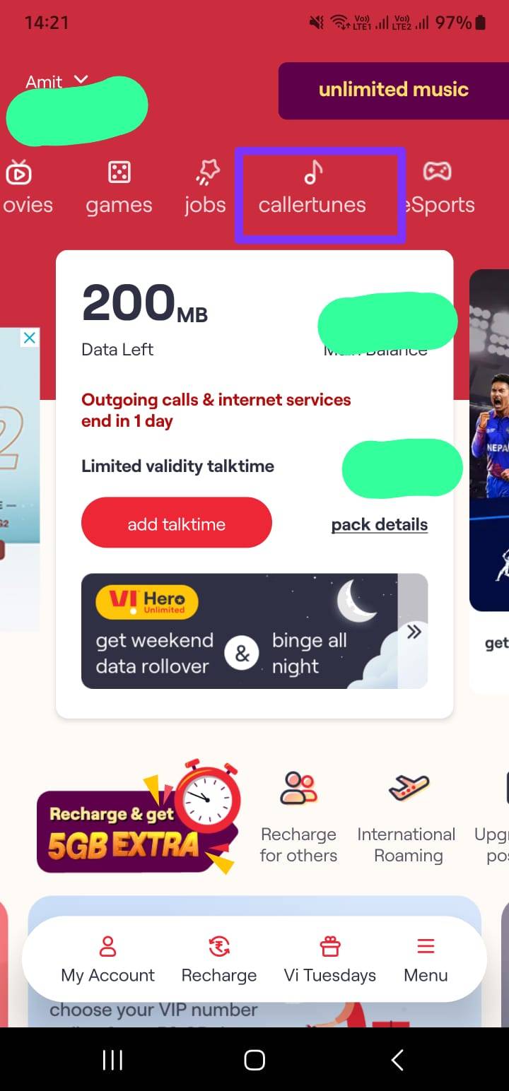 Vodafone Idea caller tune 