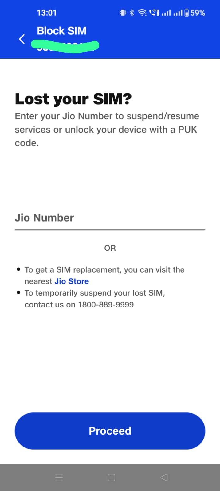 Jio sim card block