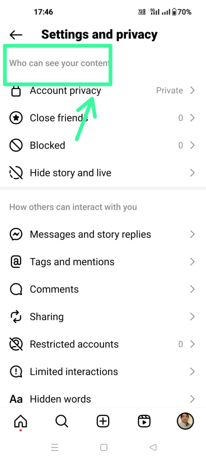 how to hide instagram account