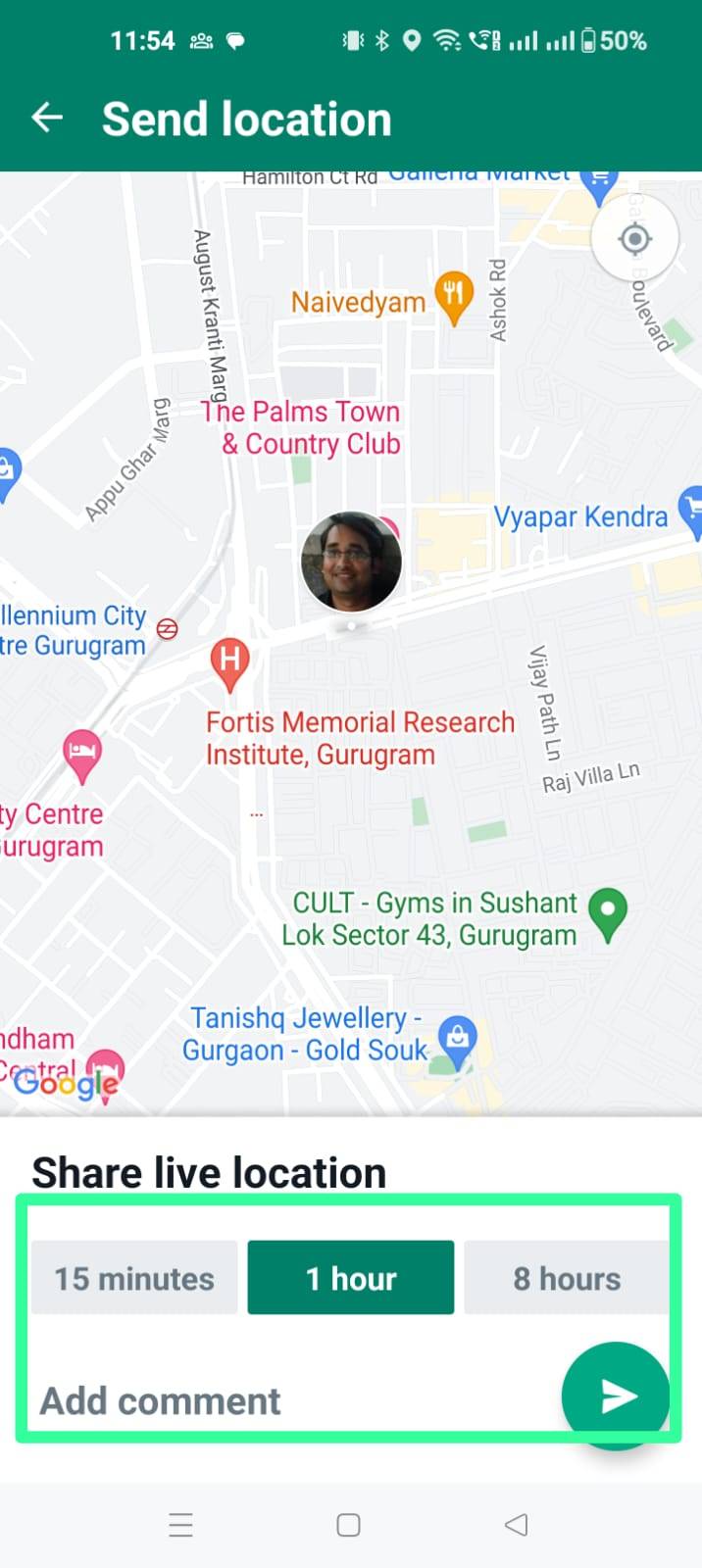 how to share live location