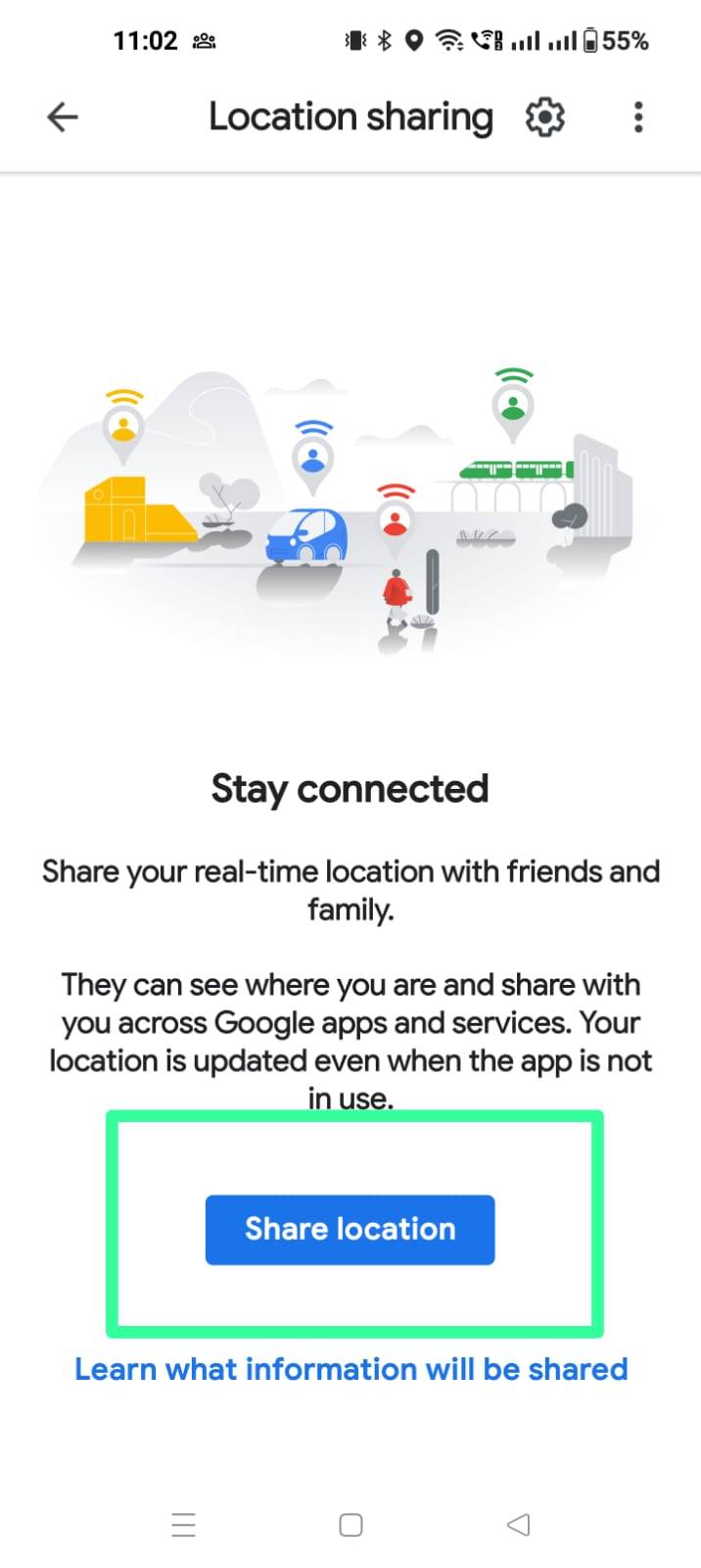 how to share live location