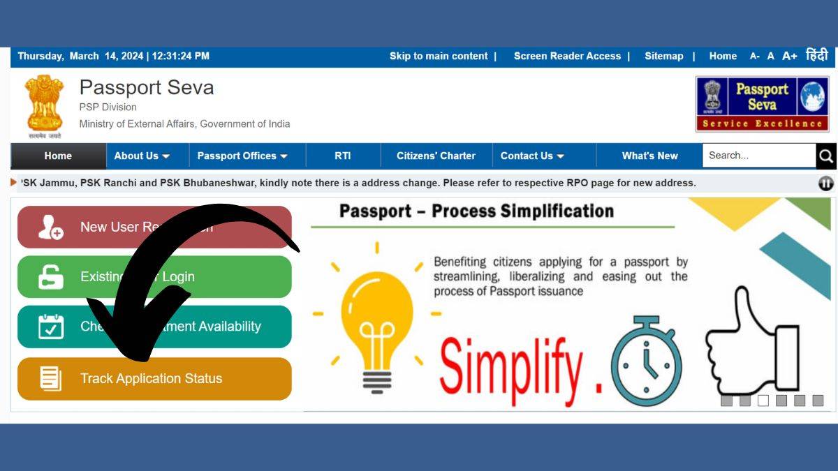 passport application status