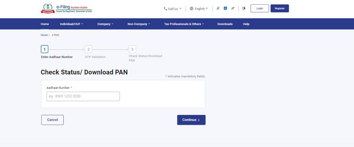 PAN card download