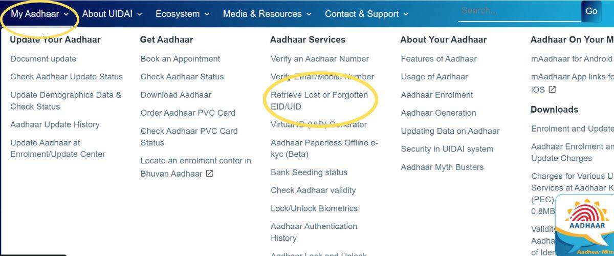 mobile number se aadhar card kaise nikale