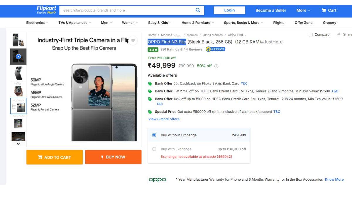 oppo-find-n3-flip-ailable-at-half-price-flipkart