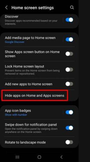 samsung App hide