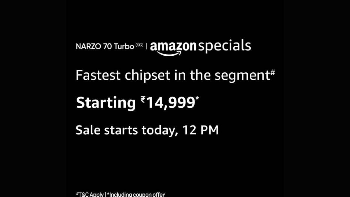 Realme NARZO 70 Turbo 5Gக்கு 14999 rs சலுகை விலை