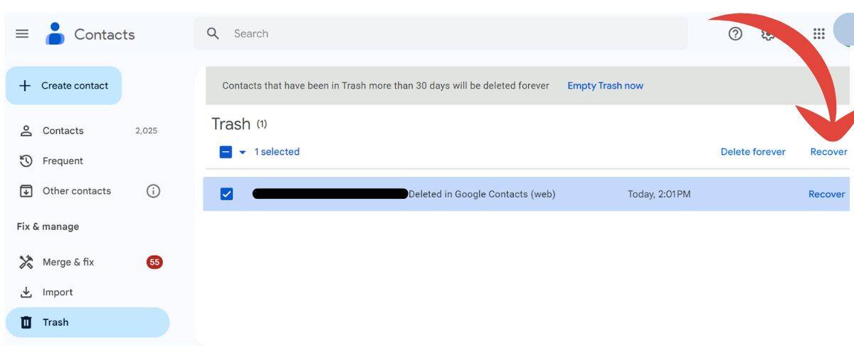 How to restore deleted contacts