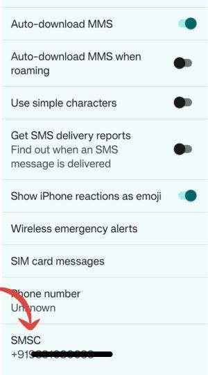 Jio SMS Center number