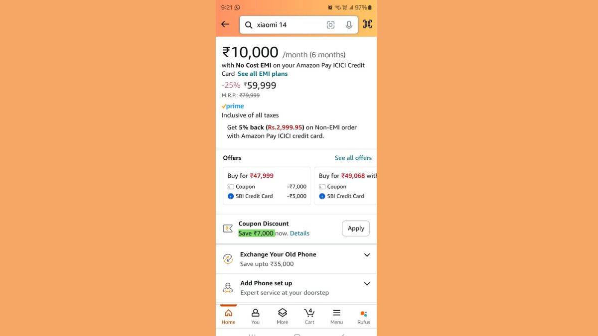 Xiaomi 14 அமேசானில் 22000 rs தள்ளுபடியுடன் விவரங்கள் அறியவும்